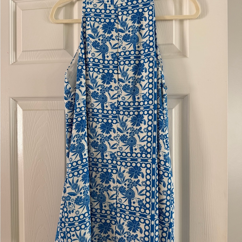 Floral Blue and White Mini Dress